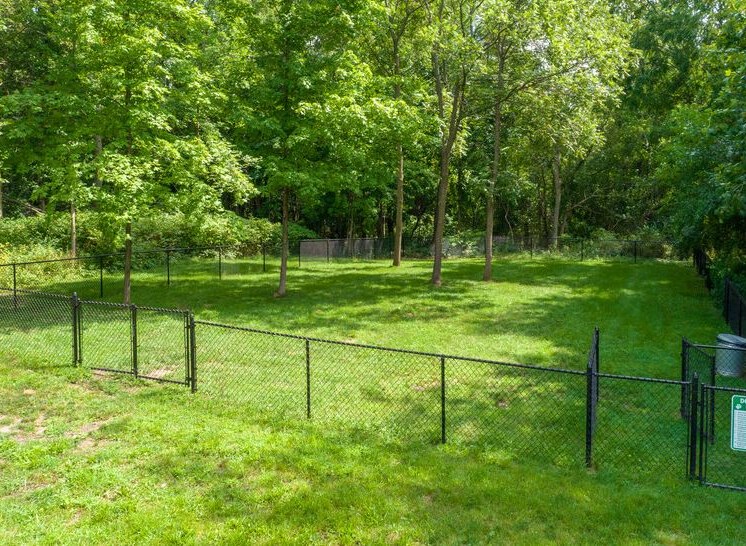 Fenced in dog park on site